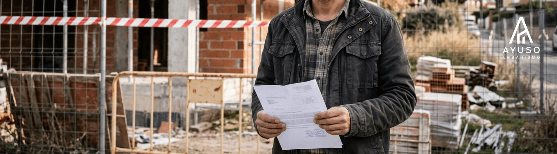abogado revisando notificacion de expediente por obra sin licencia